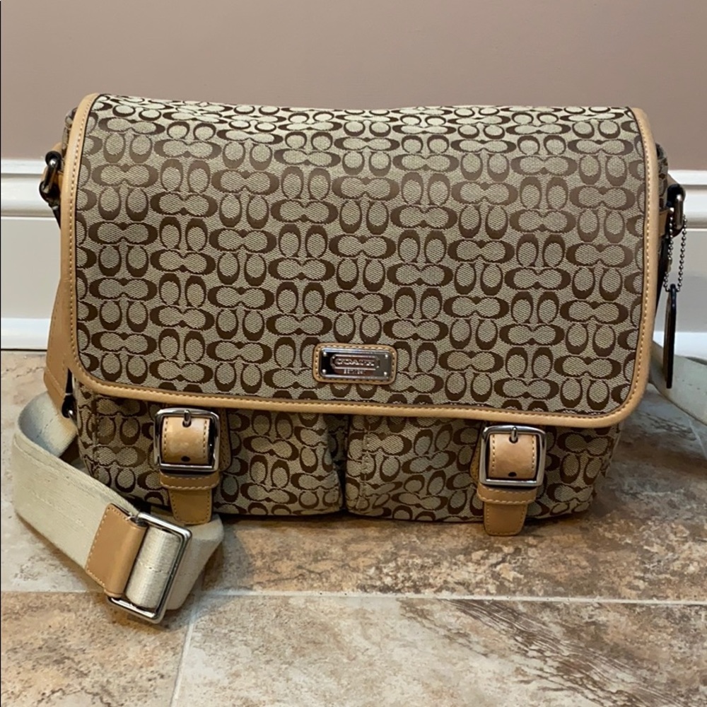 Brown & Tan Crossbody Coach Bag